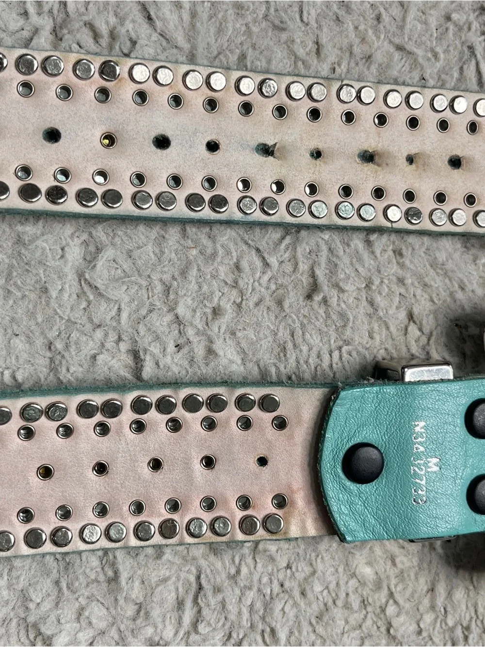 Leather turquoise belt sz medium